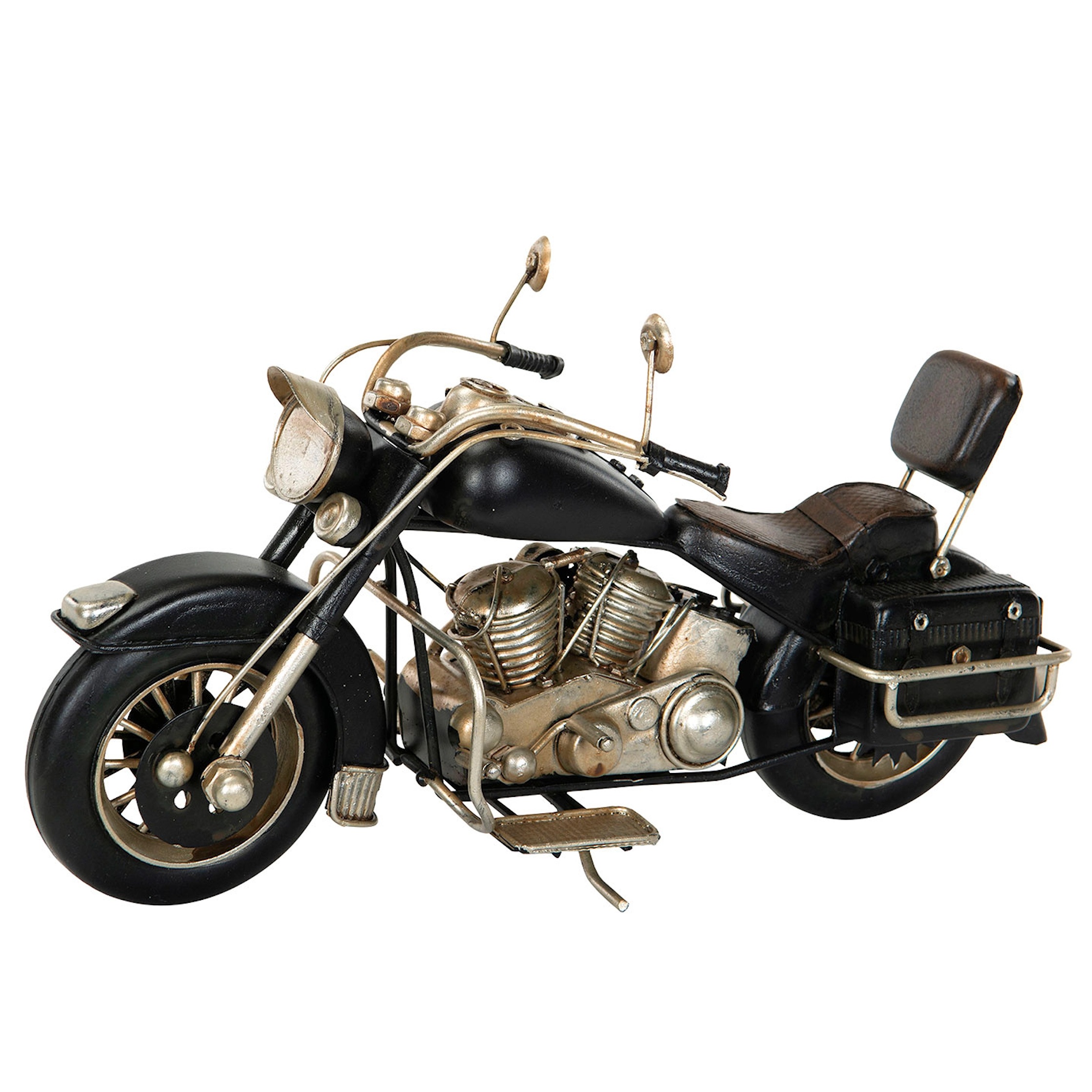 Dekoracija metalinis juodas motociklas