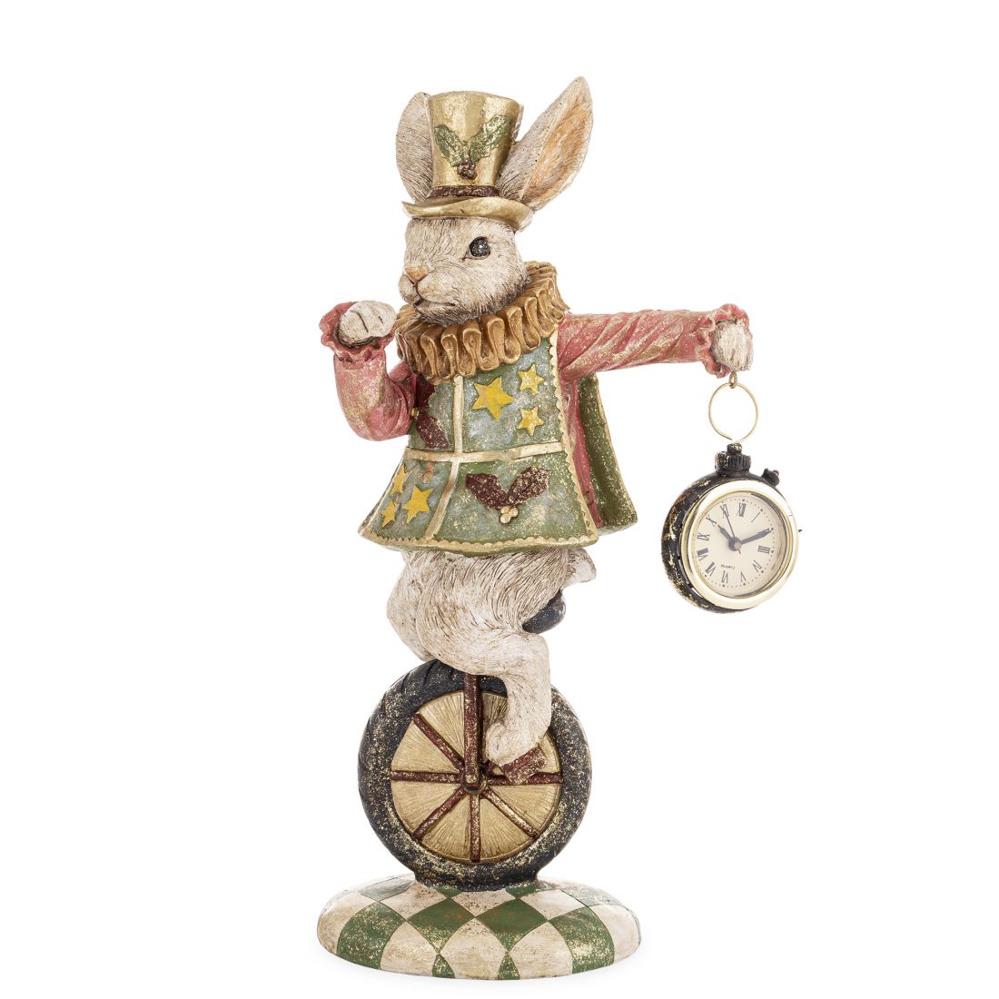 Triušio figūrėlė su laikrodžiu 33x18x9 cm