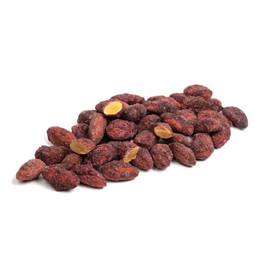 Karamelizuoti migdolai su juodaisiais serbentais, 100 g