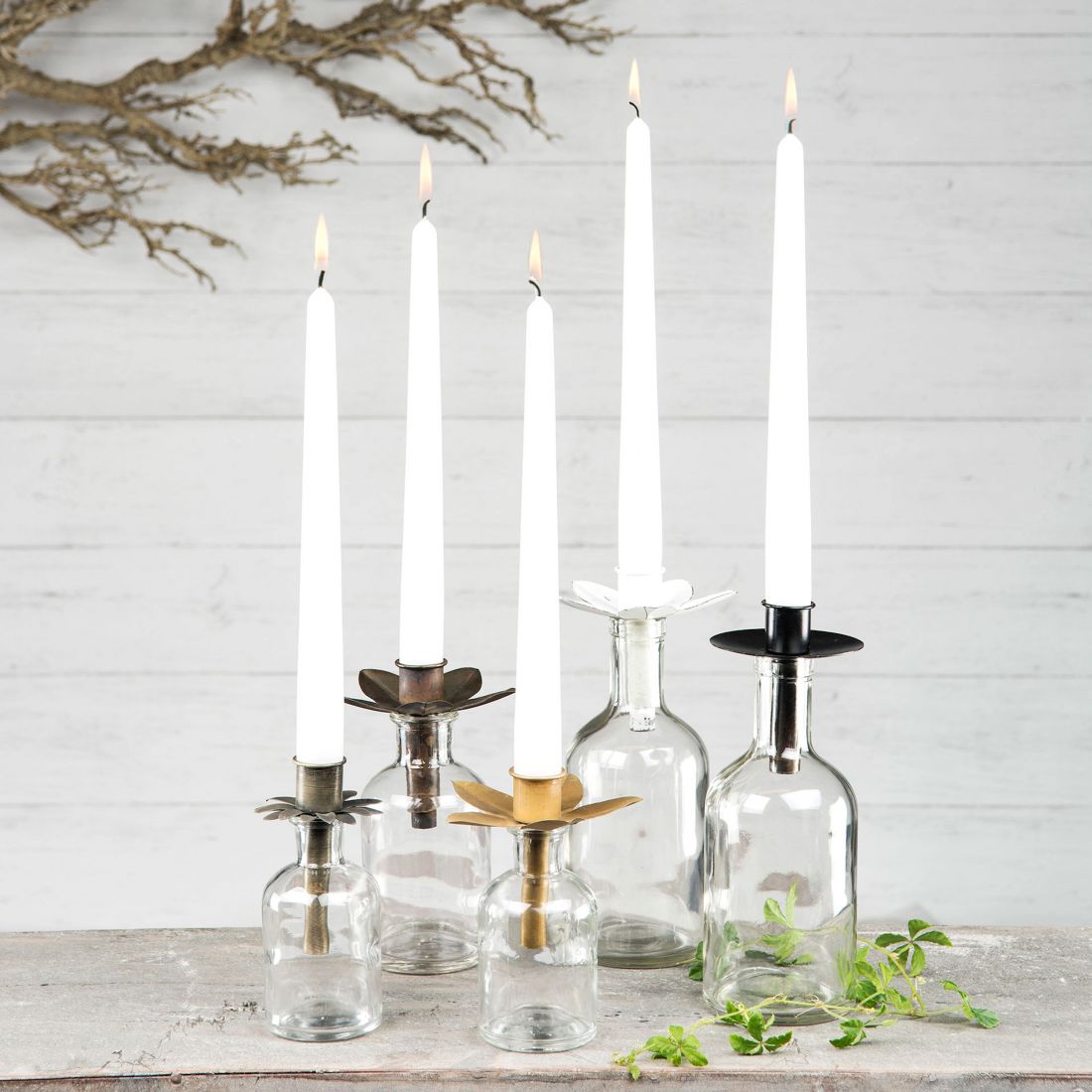 Žvakidė buteliui, antikvarinė ruda