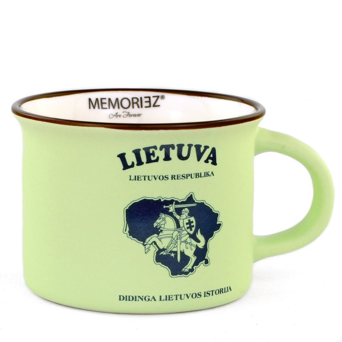 Mažas puodelis Lietuva su vyčiu MEMORIEZ (žalsva sp., 150 ml)