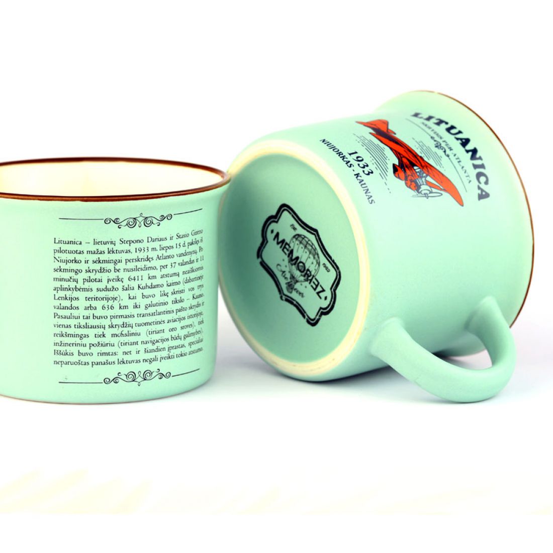Mažas puodelis Lituanica 1933 – Skrydis per Atlantą MEMORIEZ(mėtų sp., 150 ml)