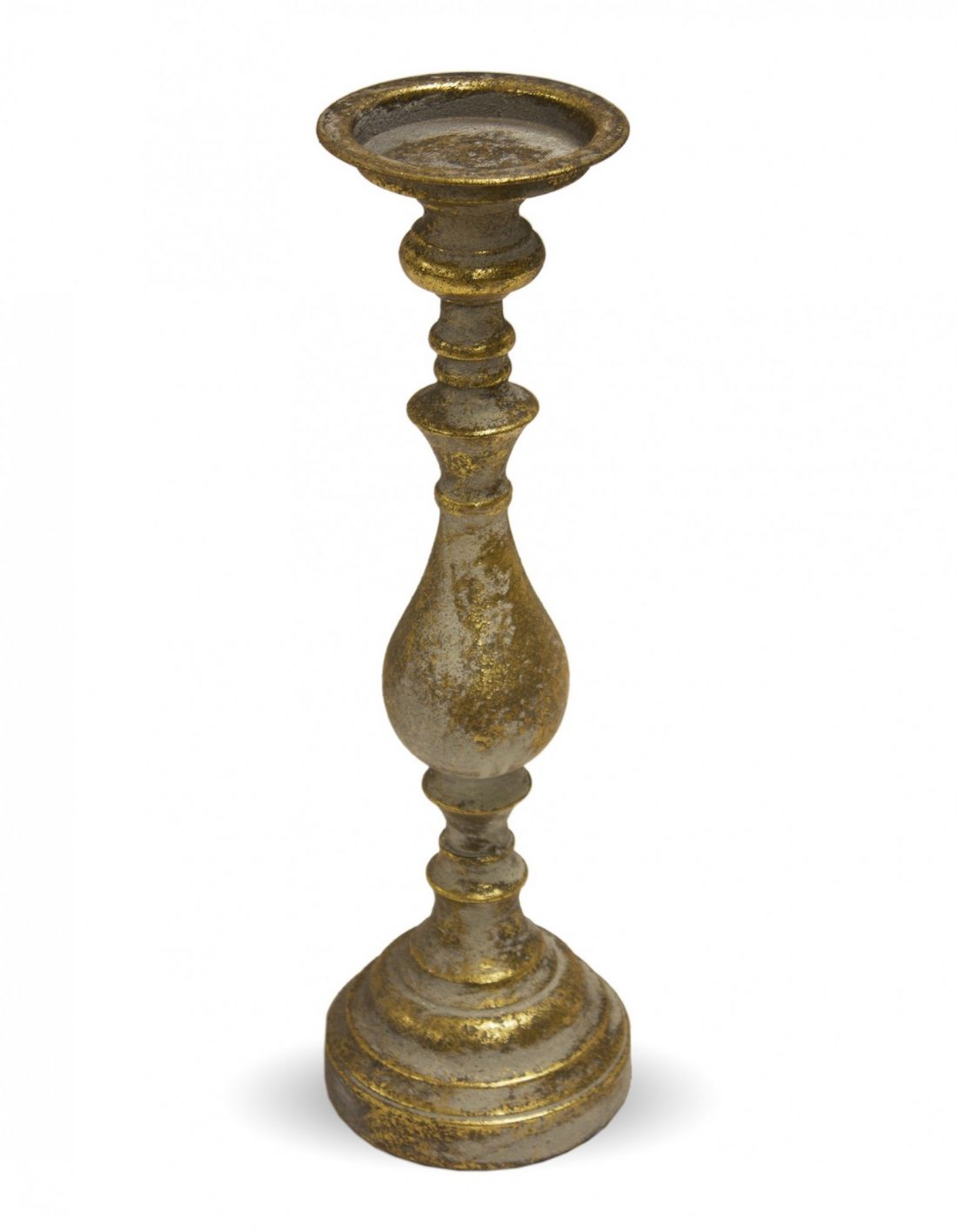Metalinė žvakidė sendinto aukso spalvos 42x13x13