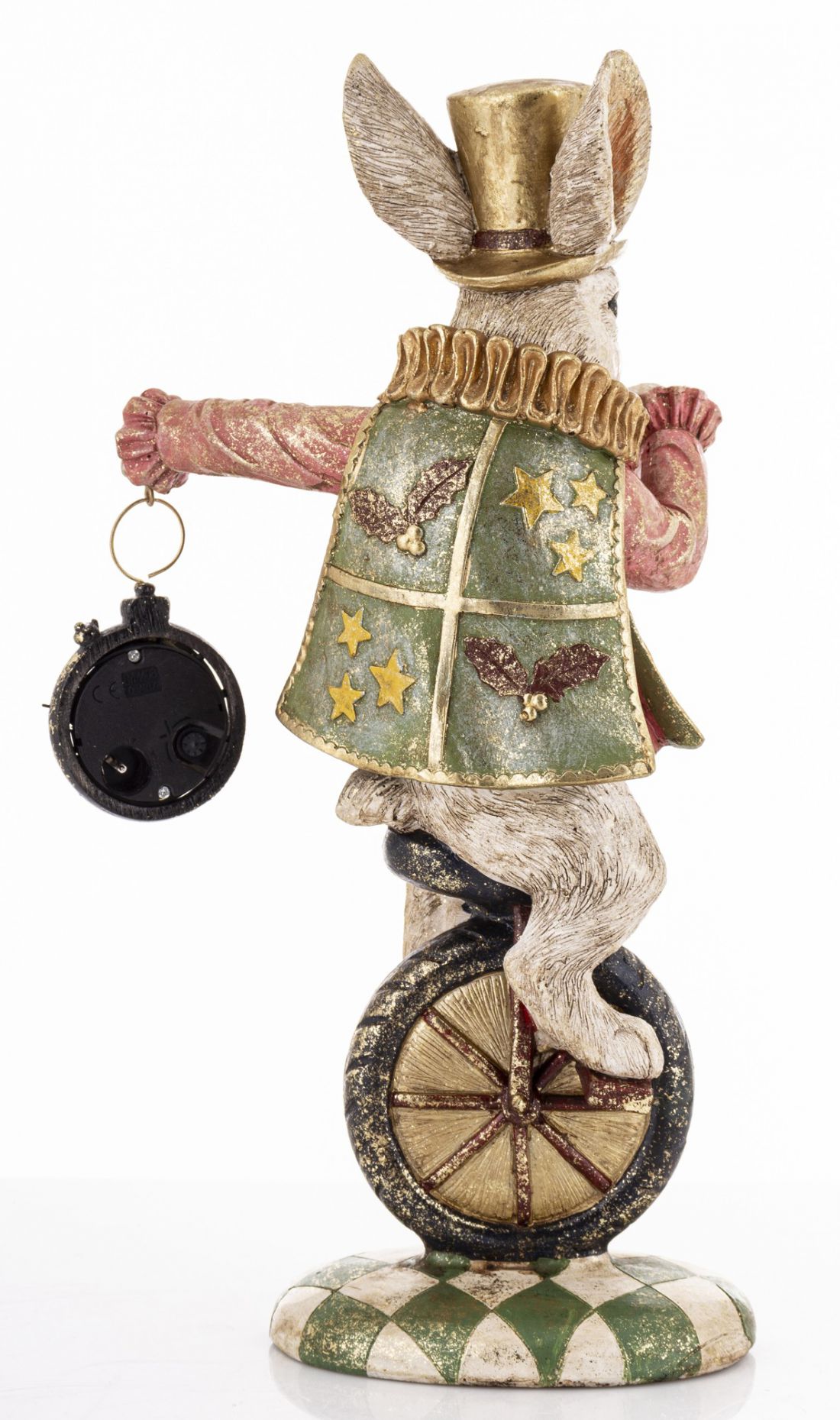 Triušio figūrėlė su laikrodžiu 33x18x9 cm