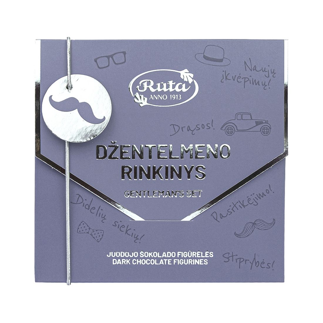 Juodojo šokolado figūrėlės „Džentelmeno rinkinys“, 45 g