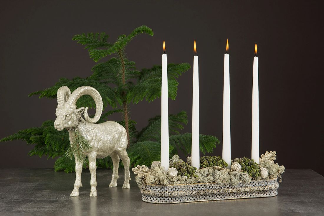 Žvakidė „Advent“ antikvarinė aukso ruda