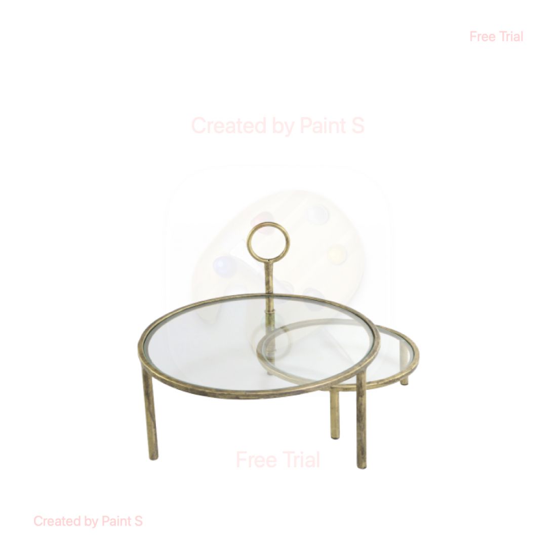 Etagerė su 2 padėklais, žalvaris