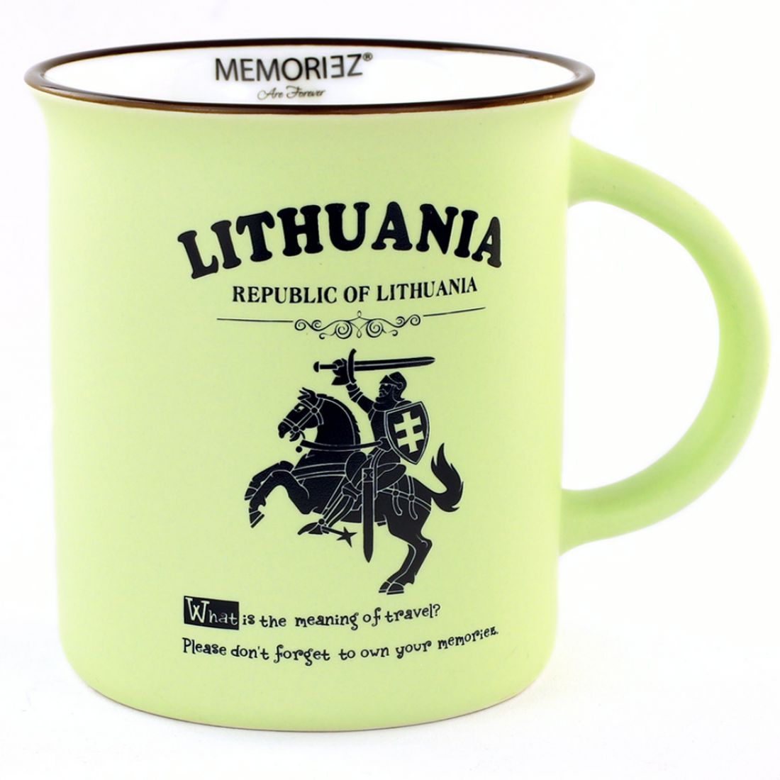 Keramikinis puodelis „Lithuania Vytis“ – pastelinis, 280 ml MEMORIEZ