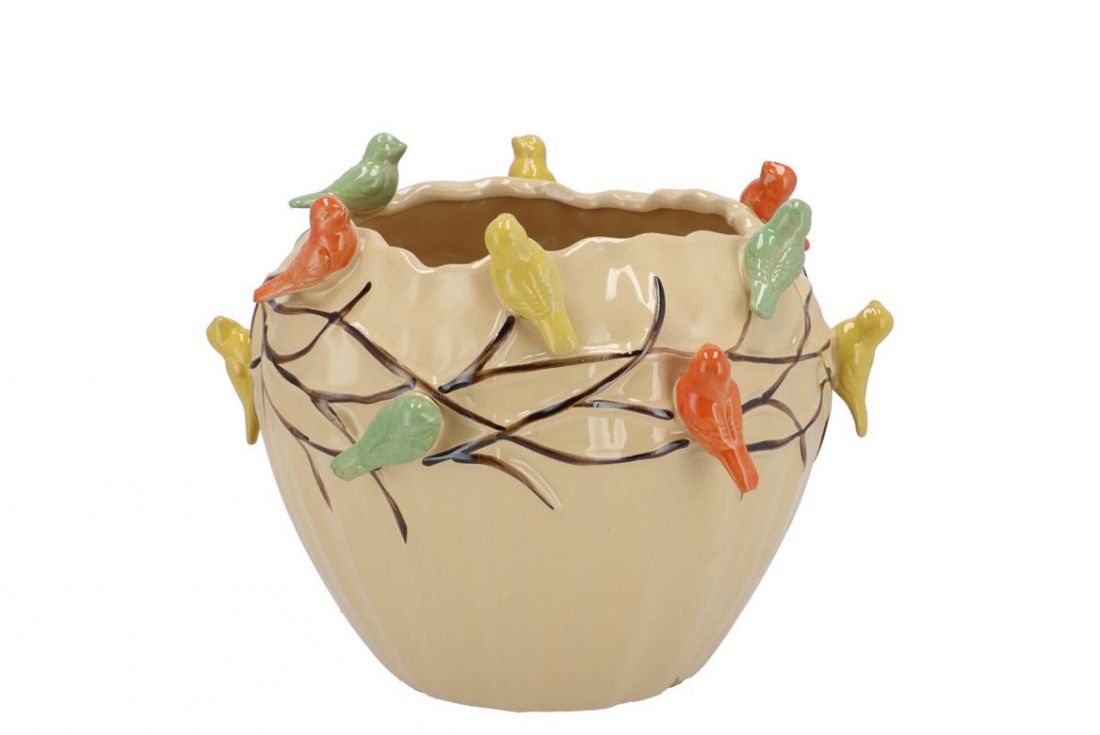 Keramikinis vazonas su paukščiukais 3