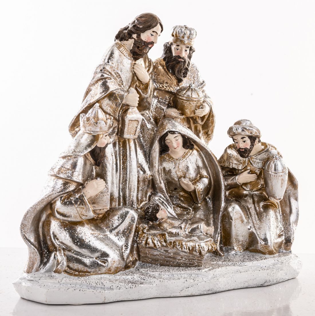 Gimimo scena su Juozapu, Marija, Jėzumi, ir trim karaliais 19x21x11 cm