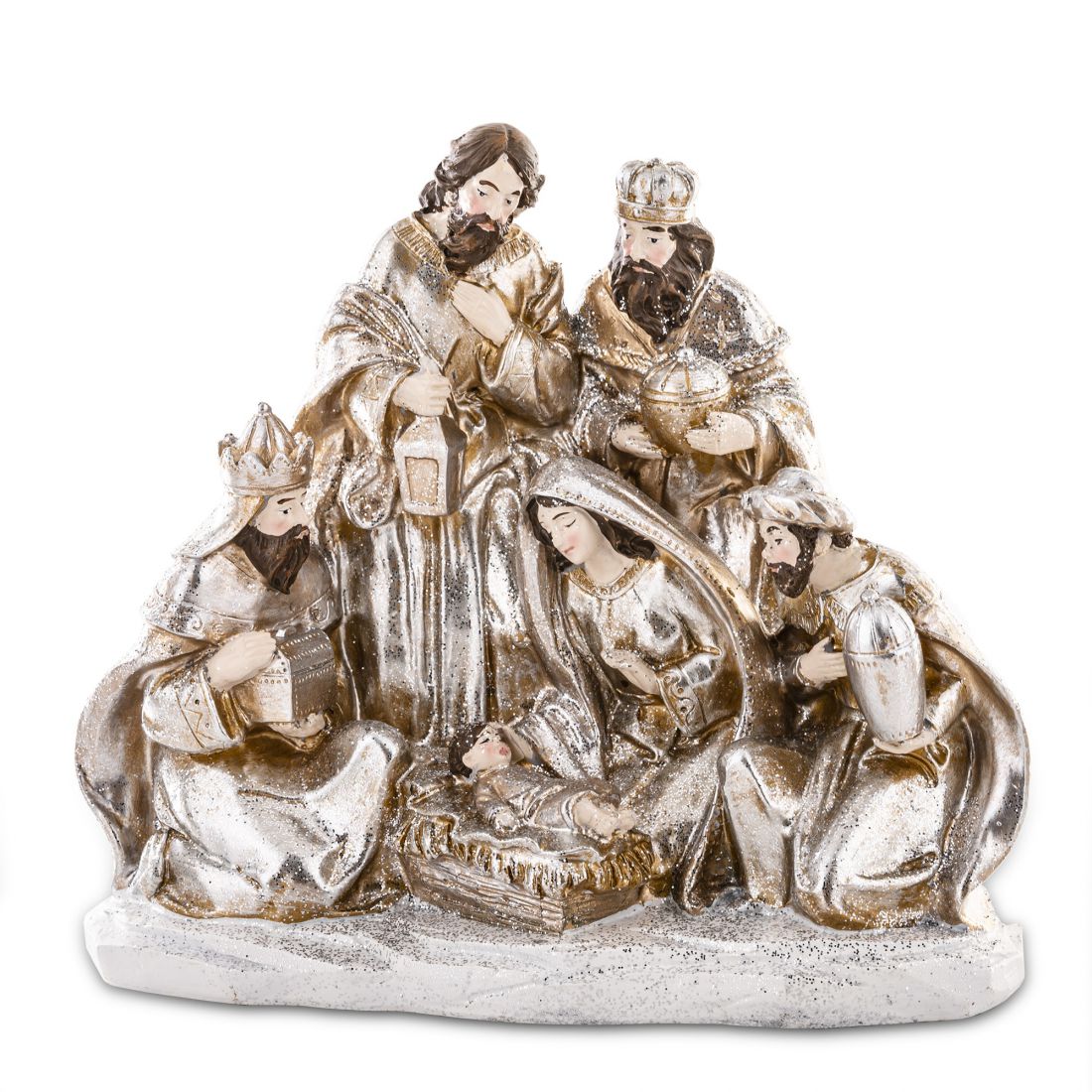 Gimimo scena su Juozapu, Marija, Jėzumi, ir trim karaliais 19x21x11 cm