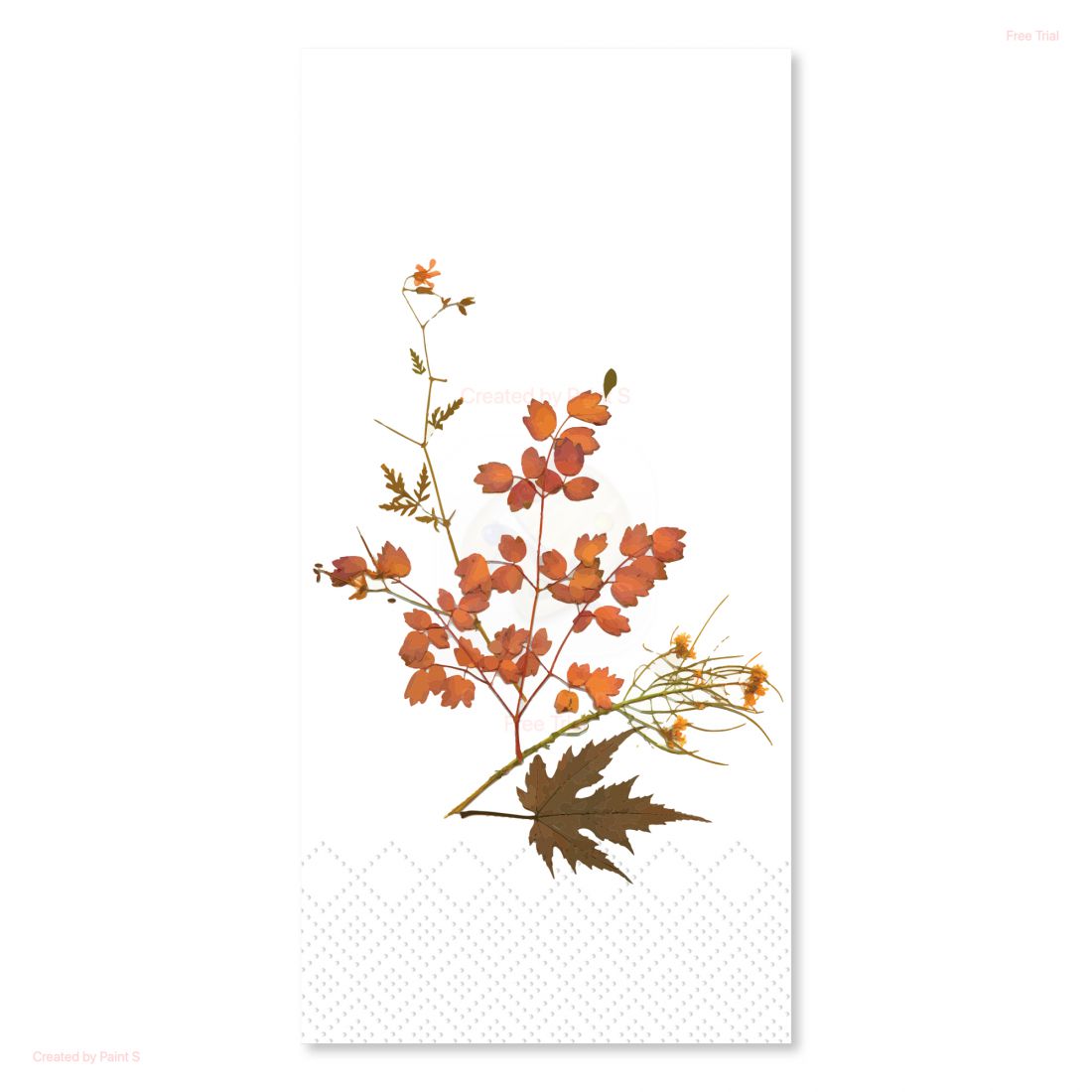 Servietėlė su šakelėmis ir lapais