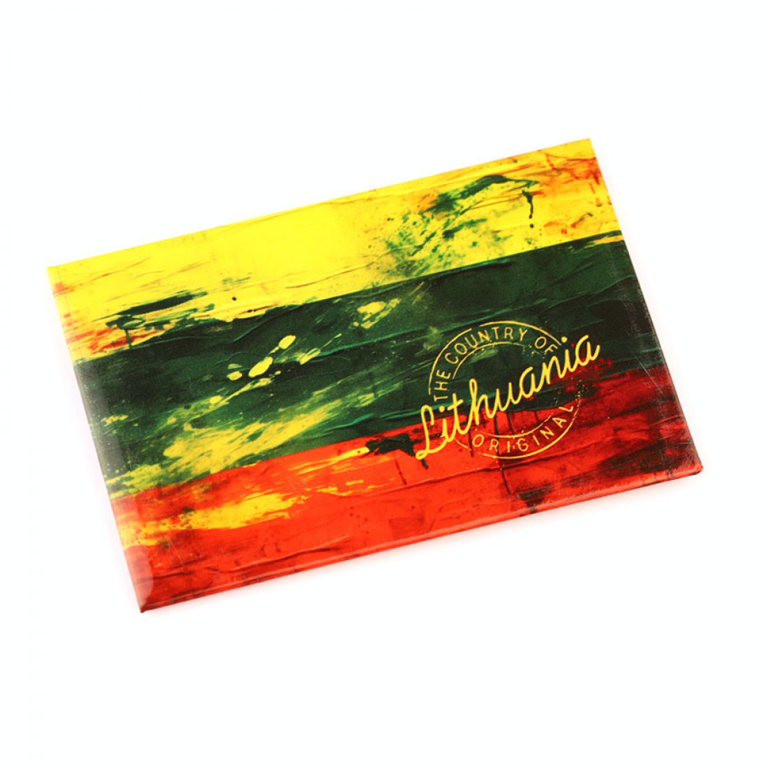 Šaldytuvo magnetas „Lithuania – The Country of Original“ (trispalvė)