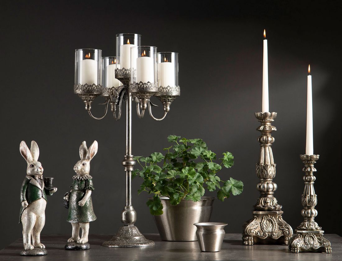 Žvakidė Enya Antikinio sidabro spalvos