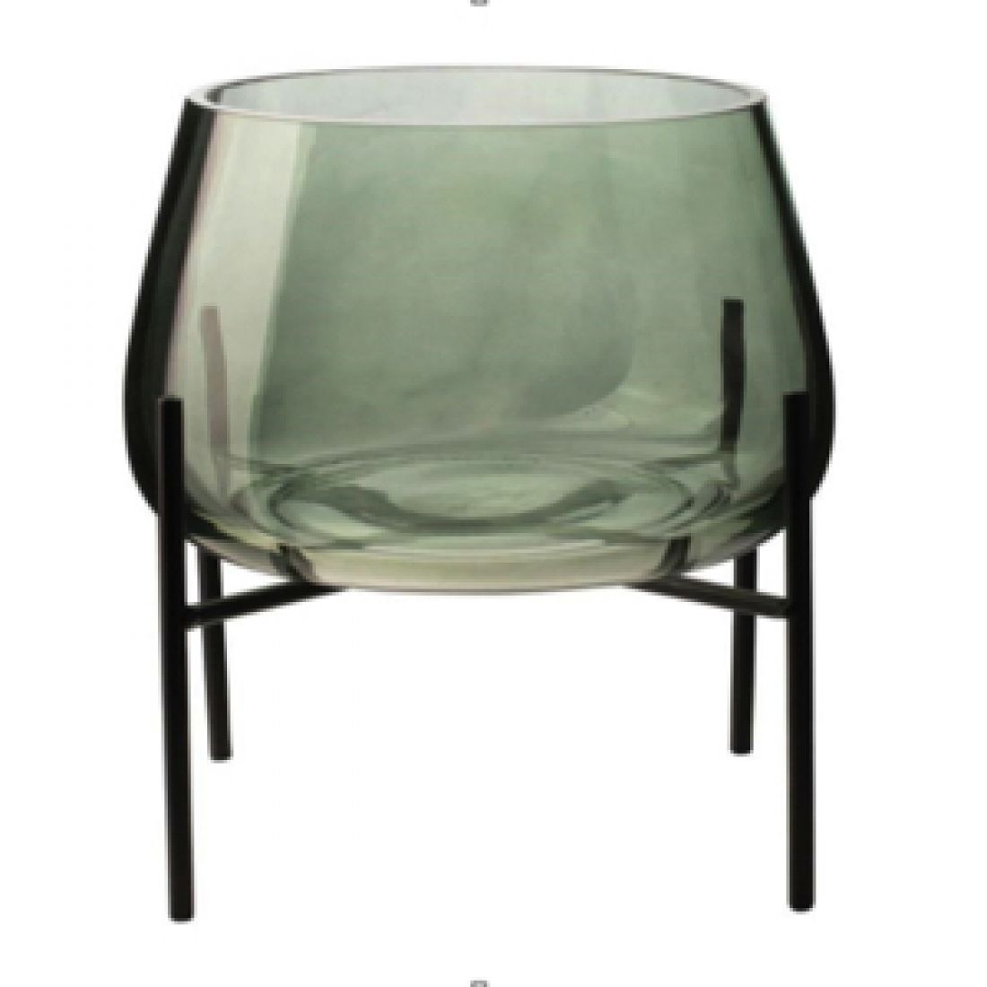 Žalia stiklo vaza 21 cm