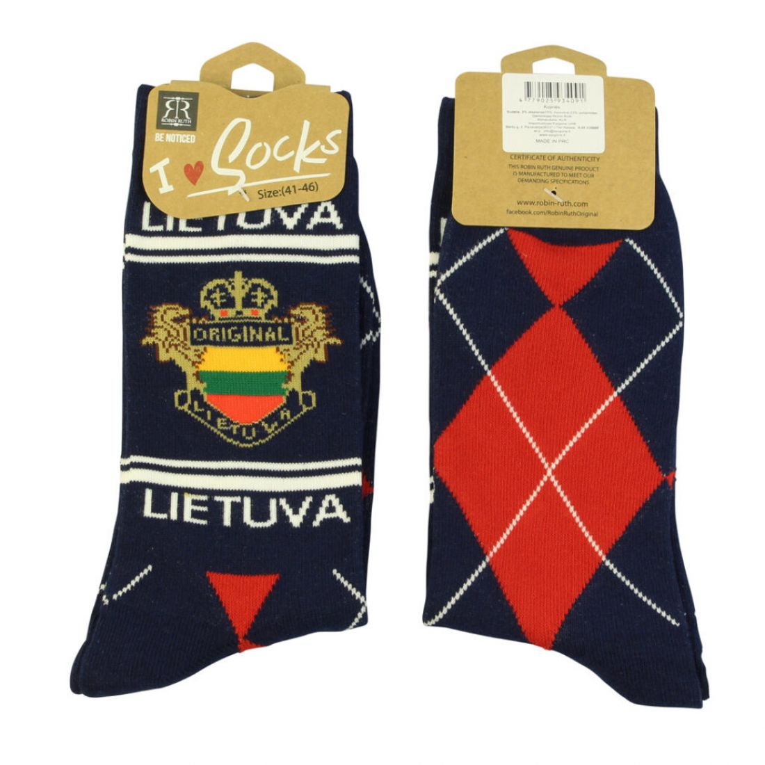 Vyriškos kojinės „Lietuva“ tamsiai mėlynos – Robin Ruth dydis:(41-46)