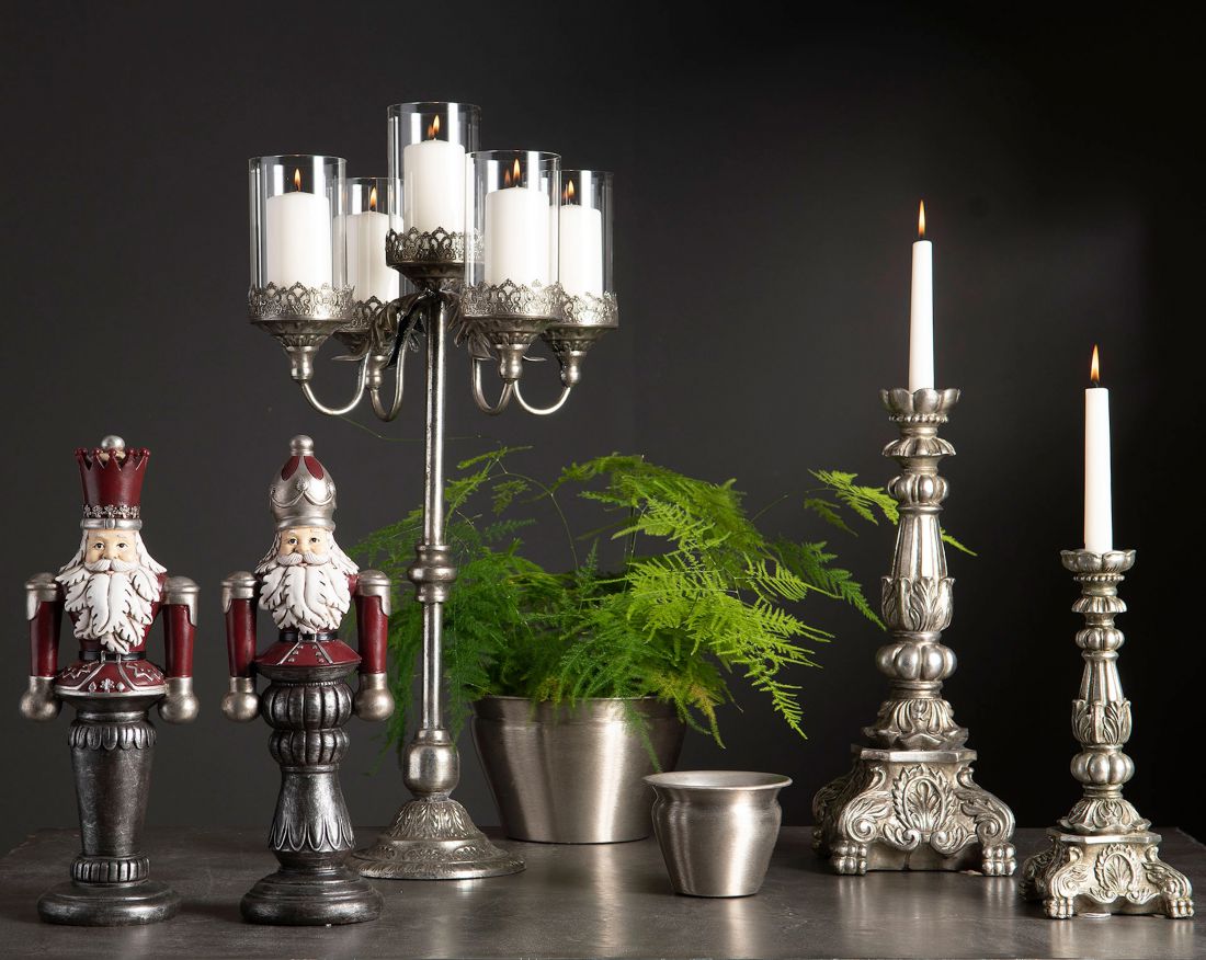 Žvakidė Enya Antikinio sidabro spalvos