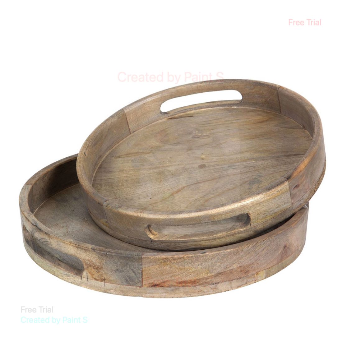 Apvalus padėklas natūralios medienos