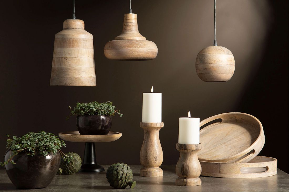 Apvalus padėklas natūralios medienos