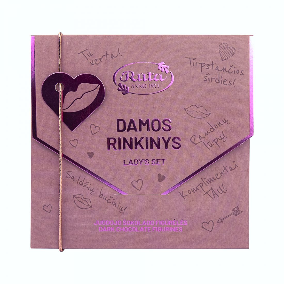 Juodojo šokolado figūrėlės „Damos rinkinys“, 45 g