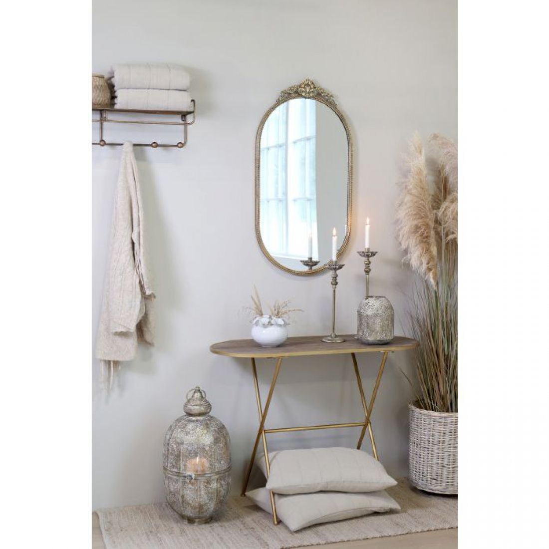 Žibintas su raštu sendinto žalvario spalvos